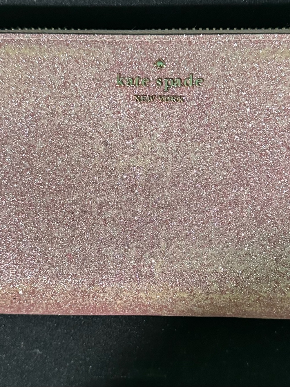kate spade Pink Glitter Zip Clutch